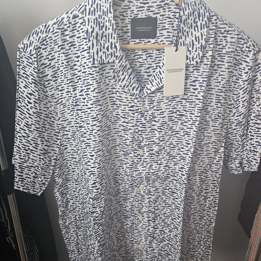 Scotch & Soda White and Blue Button Down Shirt